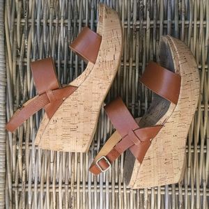 Korkease leather platform sandals size 8